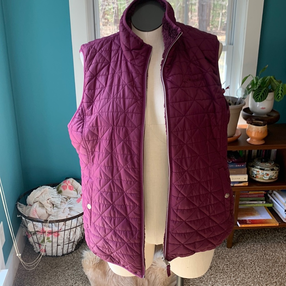 Maroon, reversible vest